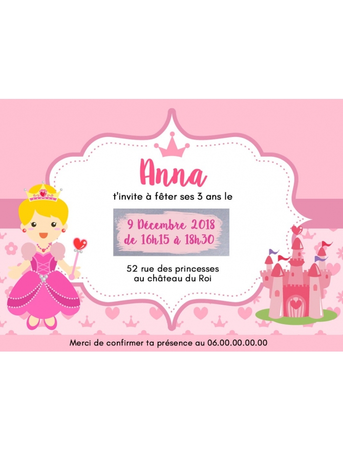 Carte D Invitation Anniversaire A Gratter Princesse Badgesfolie