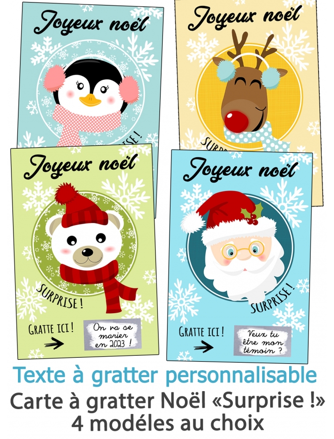 Mini Carte A Gratter Joyeux Noel Pour Annonce Ou Demande Originale