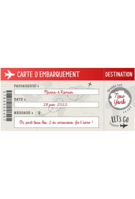 Carte d'Embarquement Voyage Surprise à Gratter, Boarding Pass  Personnalisable, Annonce Originale à Offrir en Cadeau
