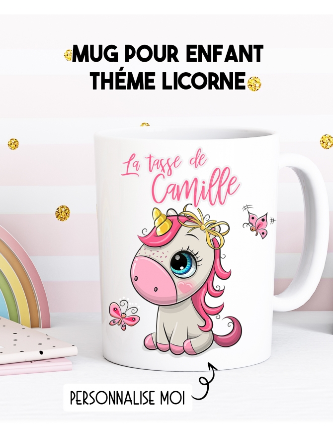 Mug Licorne avec prénom personnalisé