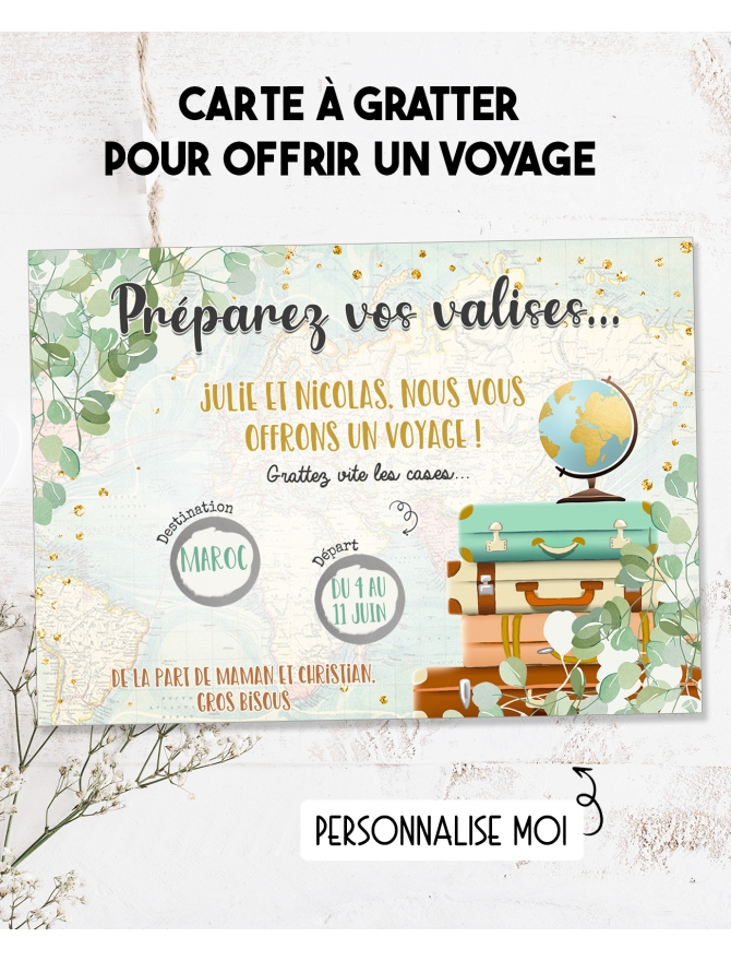 Carte à gratter,Voyage,Week-end,Vacances,Surprise, cadeau -  France
