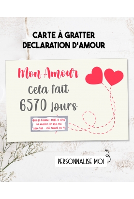 Mini carte à gratter à personnaliser pour Saint Valentin, demande en  mariage, déclaration d'amour -  France