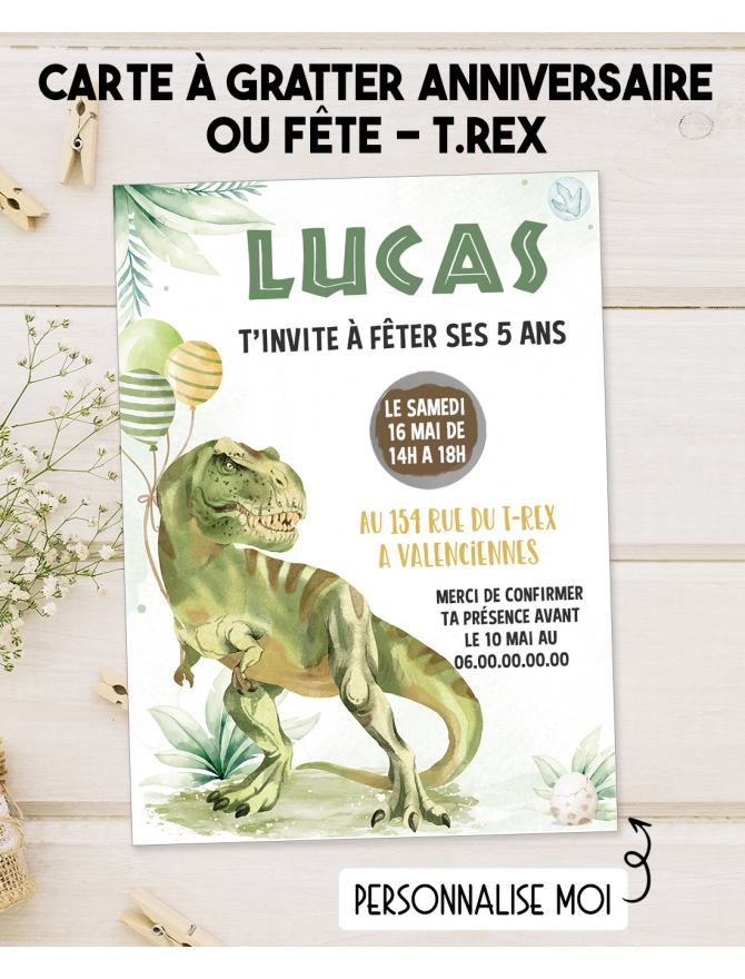 Cartes d'invitation dinosaures - Sacrés Français !