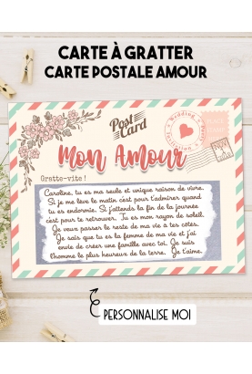 Ticket carte à gratter - message personnalisé - idée de cadeau saint  valentin, demande mariage, déclaration d'amour, etc - Un grand marché